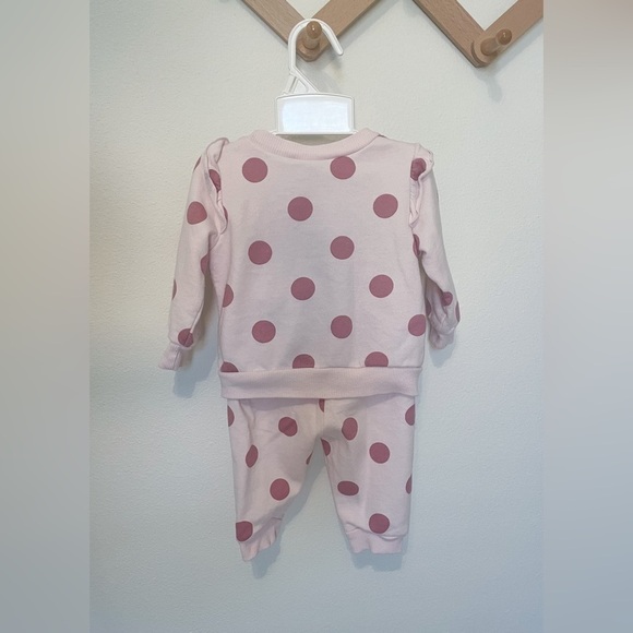 3/$30 Disney Baby Girl Pink Polkadot Minnie Mouse Sweater Set - Picture 3 of 4